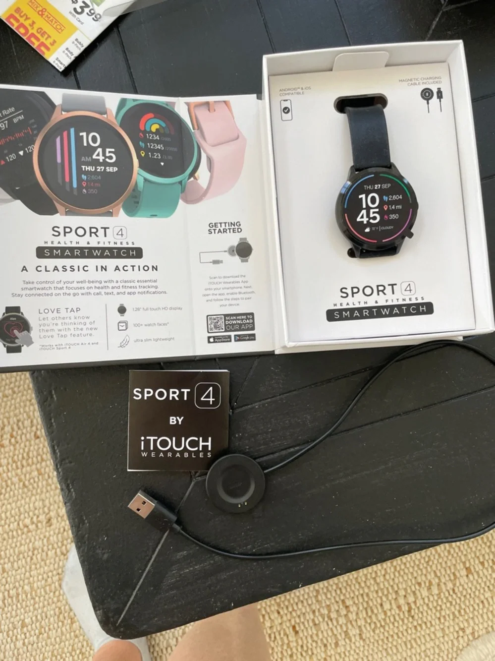 iTouch Sport 4 Black Smartwatch -